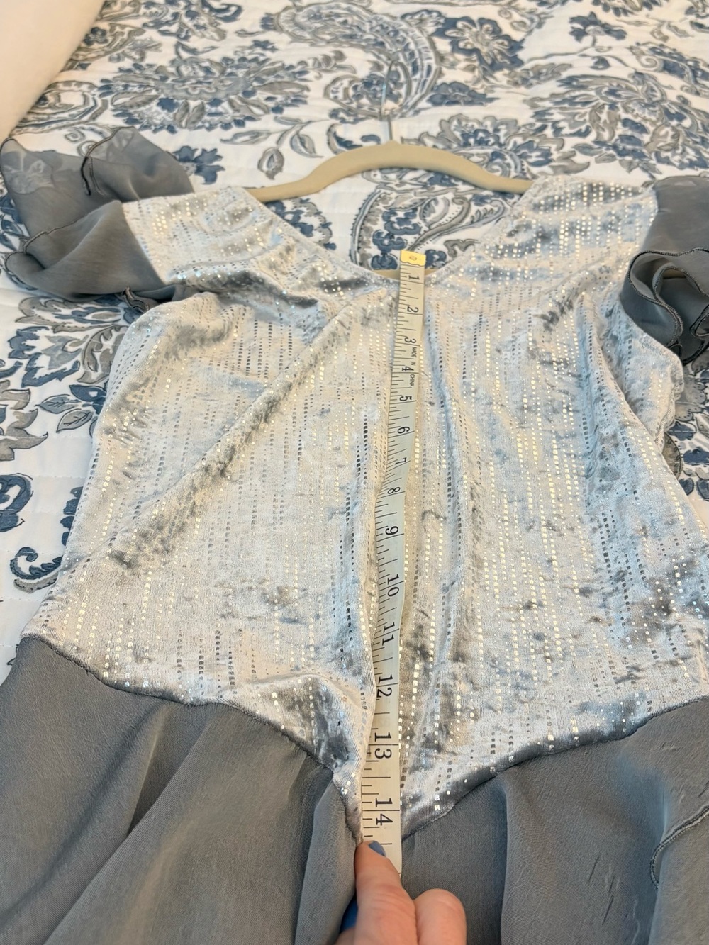Ladies Silver Figure Skating Dress for Competition - Picture 9 of 10